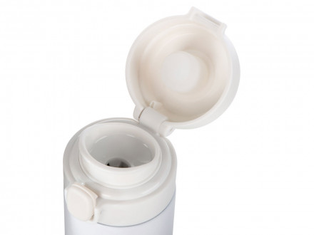 Вакуумная термокружка Waterline c кнопкой Guard, 400 мл, белый (P)