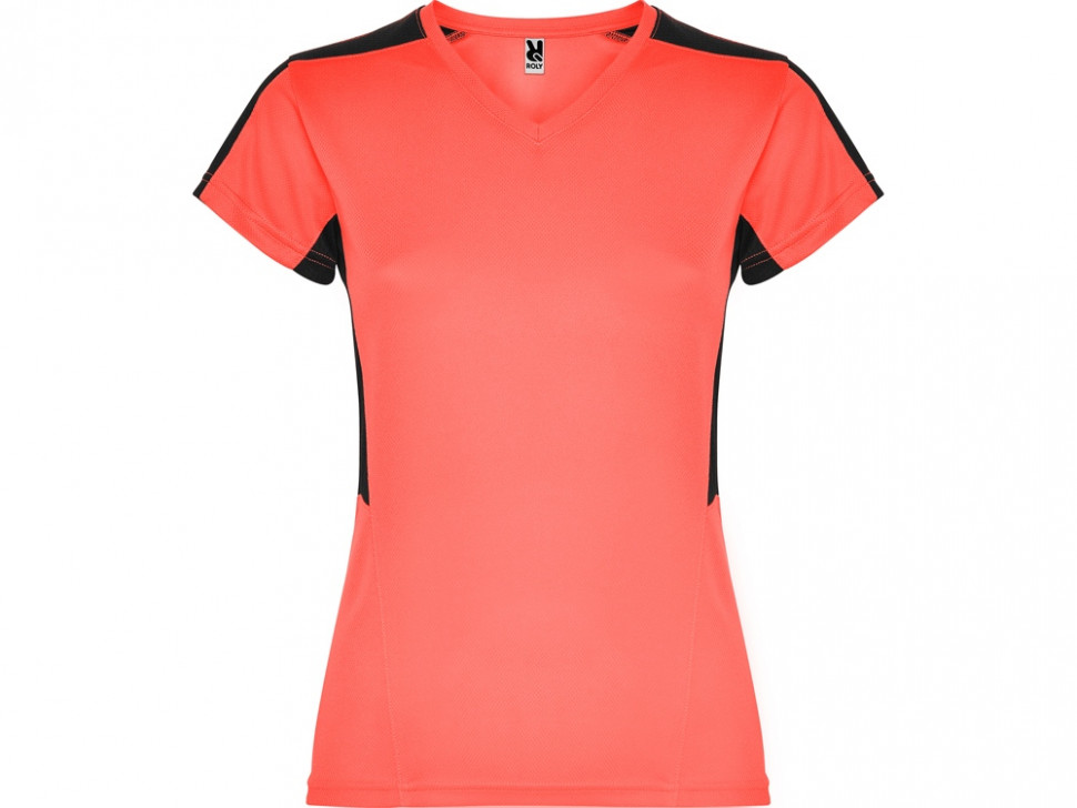 Футболка Suzuka женская, неоновый коралловый/черный