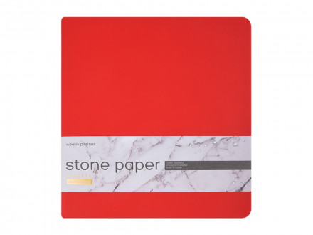 Еженедельник с каменной бумагой А5+ Carrara, красный