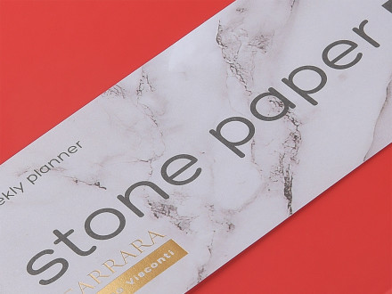 Еженедельник с каменной бумагой А5+ Carrara, красный