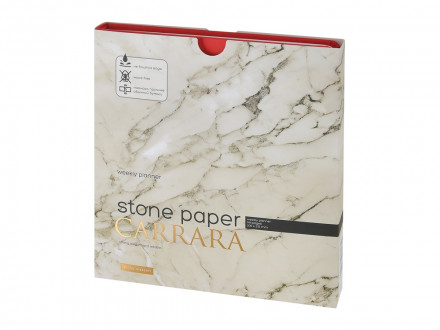 Еженедельник с каменной бумагой А5+ Carrara, красный