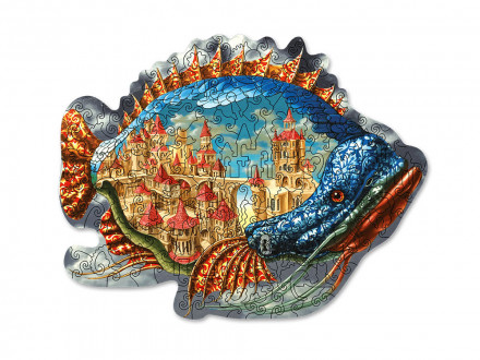 Деревянный пазл Обитаемая рыба, 130 деталей