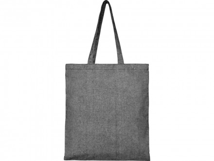 Эко-сумка Pheebs из переработанного хлопка, плотность 210 г/м2, черный меланж