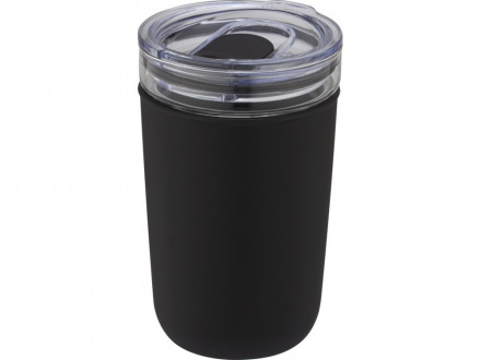 Bello, стеклянная кружка объемом 420 мл с внешней стенкой из переработанного пластика, черный