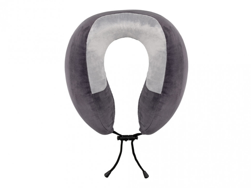 Подушка TORBER, дорожная, с эффектом памяти, тёмно-серая, полиэстер+спандекс