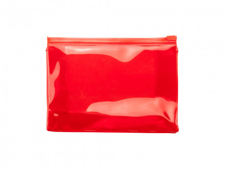 Косметичка CARIBU из прозрачного ПВХ с герметичным замком, красный