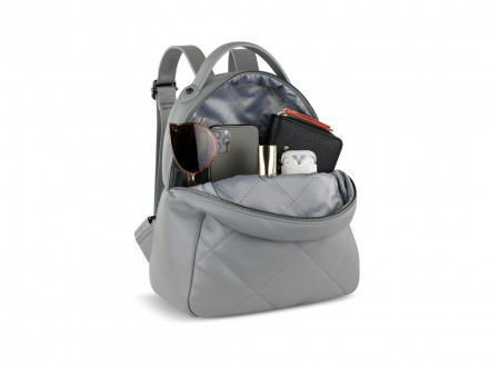Рюкзак женский BUGATTI Cara, серый, полиуретан, 25,5х11х27,5 см, 7 л