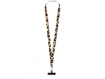 Ланъярд 2 см под сублимацию с трендовым карабином и узким держателем для телефона из ПЭ, серебристый