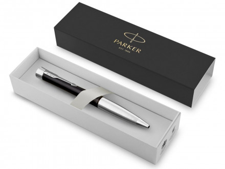 Ручка шариковая Parker модель Urban Muted Black CT в футляре, черный/серебристый