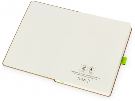 Блокнот Sevilia Hard, твердая обложка из крафта A5, 80 листов, крафтовый/зеленое яблоко