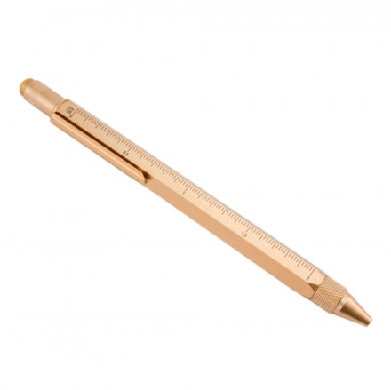 Ручка шариковая Construction, мультиинструмент, золотистая