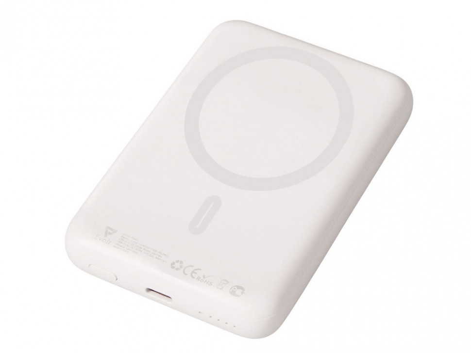 Магнитный внешний беспроводной аккумулятор Polarix, QC/PD, 10000 мАч, слоновая кость