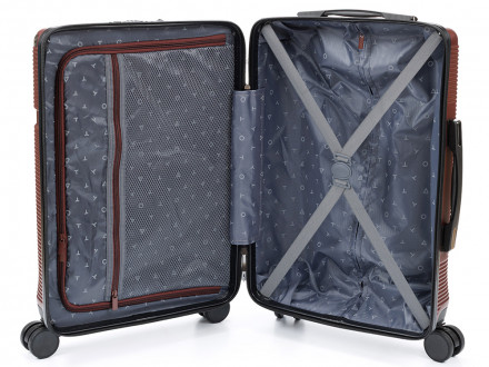 Чемодан TORBER Onego, бордовый, ABS-пластик, 59,5 х 39,5 х 24 см, 46 л