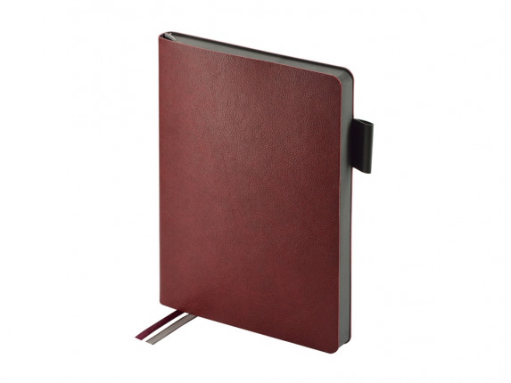 Ежедневник А5 датированный Boston 2026, бордовый с серым обрезом