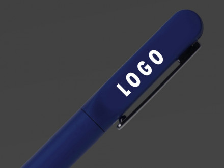 Металлическая шариковая ручка со светящимся логотипом Illuminata, синий