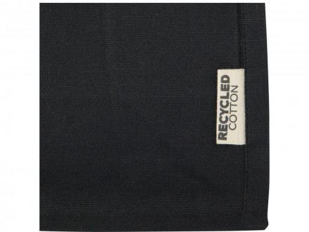 Мини эко-сумка Odessa с клинчиком, изготовленная из переработанного хлопка, сертифицированного согласно GRS, плотностью 220 г/м², объемом 9 л - сплошной черный