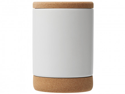 Кружка 450 мл с пробковым дном с крышкой Корк & Бон, белый