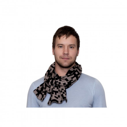 Шарф QR-code , песочный/черный