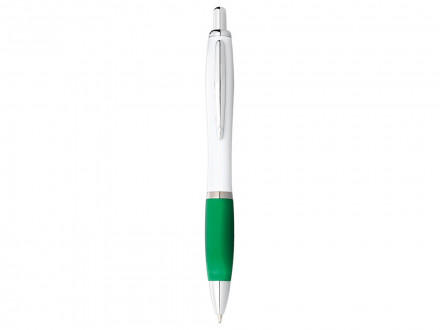 Ручка шариковая Nash, белый/зеленый, черные чернила