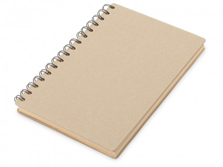 Блокнот на спирали в картонной обложке с переработанной бумагой Mania, натуральный