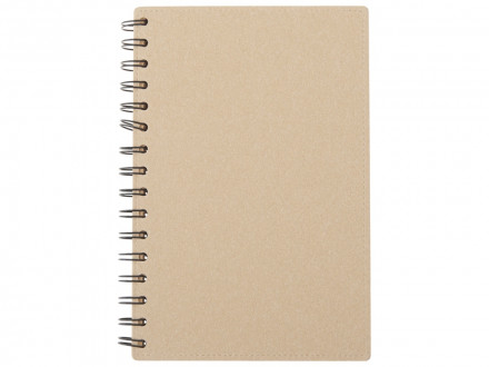 Блокнот на спирали в картонной обложке с переработанной бумагой Mania, натуральный
