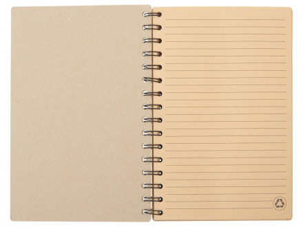 Блокнот на спирали в картонной обложке с переработанной бумагой Mania, натуральный