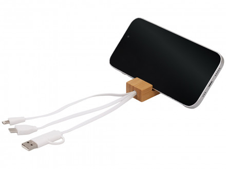 Универсальный кабель с подставкой 4-в-1 Unicable, белый