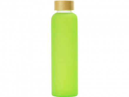 Стеклянная бутылка с бамбуковой крышкой Foggy, 600мл, зеленое яблоко