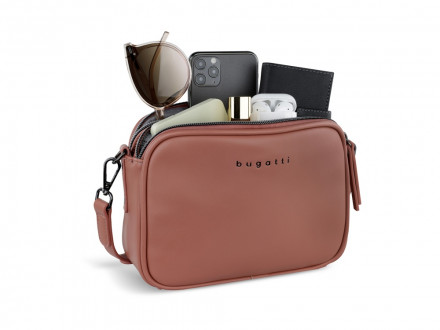 Сумка кросс-боди женская BUGATTI Almata, абрикосовая, полиуретан, 21,5х6х15 см