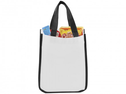 Маленькая ламинированная сумка для покупок, белый