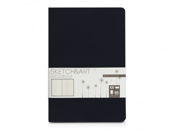 Скетчбук Sketch & Art в твердом переплете 143х216 мм, 100 л. черной бумаги 100 г/м2, черный