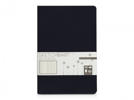 Скетчбук Sketch & Art в твердом переплете 143х216 мм, 100 л. черной бумаги 100 г/м2, черный
