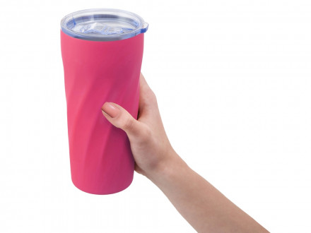 Подарочный набор FAMILY с термосом и термокружкой, розовый