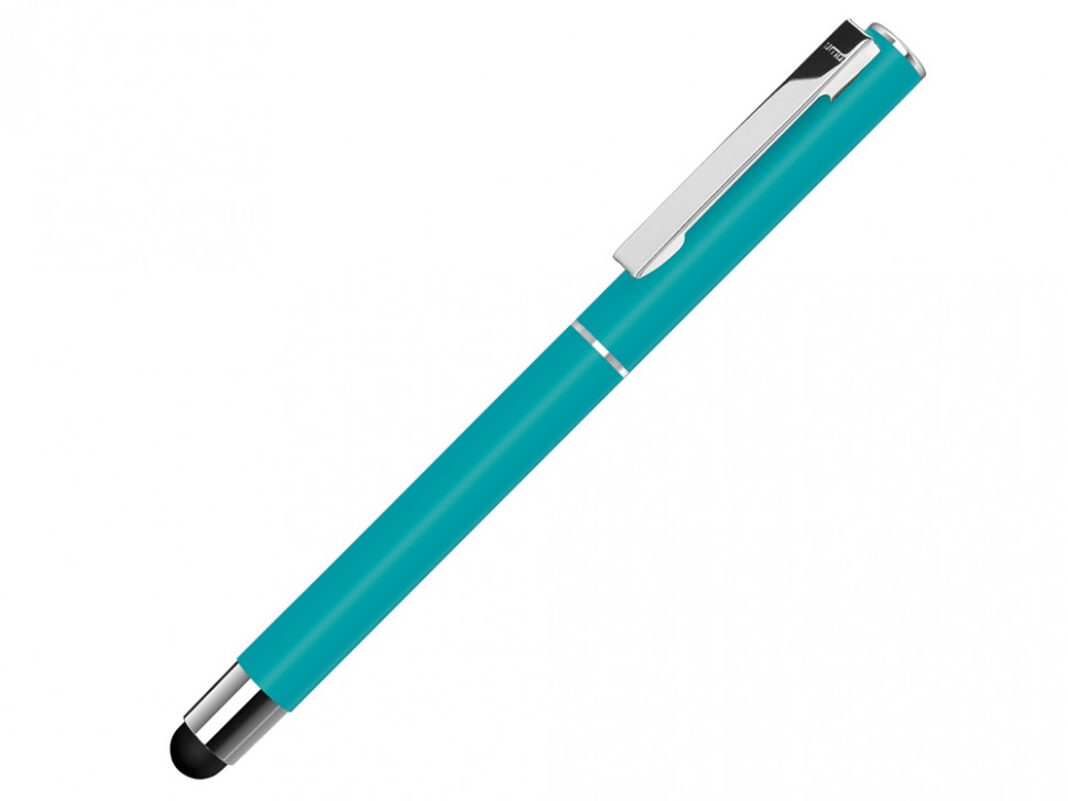 Ручка металлическая стилус-роллер STRAIGHT SI R TOUCH, бирюзовый