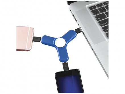 Кабели для зарядки Fun Tri-Twist, ярко-синий