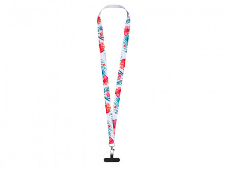 Ланъярд 2 см под сублимацию с карабином и узким держателем для телефона из ПЭ