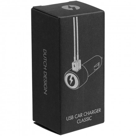 Автомобильное зарядное устройство с подсветкой Logocharger, белое