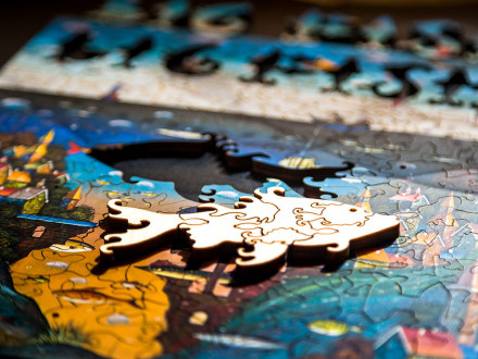 Деревянный пазл На суше и на море, 175 деталей