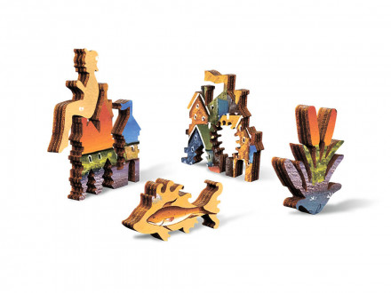 Деревянный пазл На суше и на море, 175 деталей