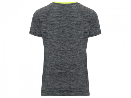 Спортивная футболка Zolder женская, неоновый желтый/меланжевый черный