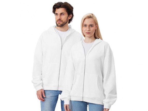 Толстовка оверсайз с капюшоном на молнии Monaco, белый