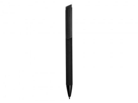 Ручка металлическая шариковая Taper Metal софт-тач с цветным зеркальным слоем, черный с серебристым