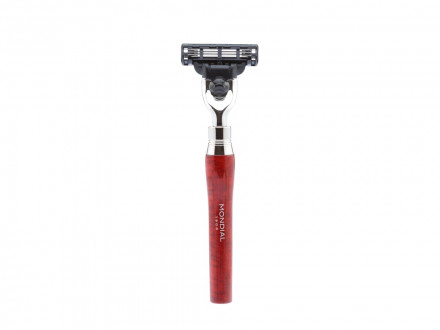 Бритвенный набор Mondial: станок MACH3, помазок, подставка; корень шиповника