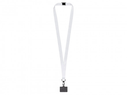 Ланъярд 2 см под сублимацию с трендовым карабином, замком обрыва и большим держателем для телефона из ПЭ, черный