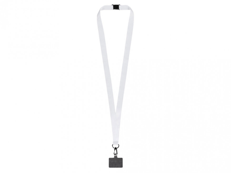 Ланъярд 2 см под сублимацию с трендовым карабином, замком обрыва и большим держателем для телефона из ПЭ, черный