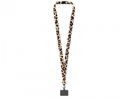 Ланъярд 2 см под сублимацию с трендовым карабином, замком обрыва и большим держателем для телефона из ПЭ, черный