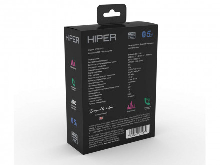 Беспроводные наушники HIPER TWS Alpha PX8 (HTW-APX8) Bluetooth 5.0 гарнитура, Белый (Р)