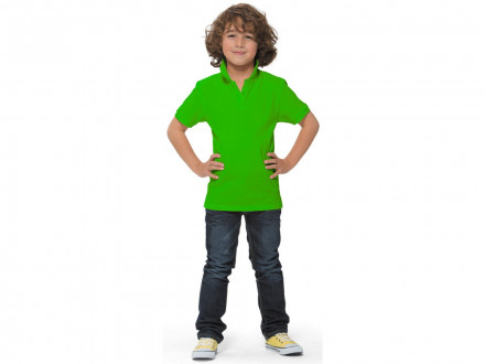 Рубашка поло Calgary детская, зеленое яблоко