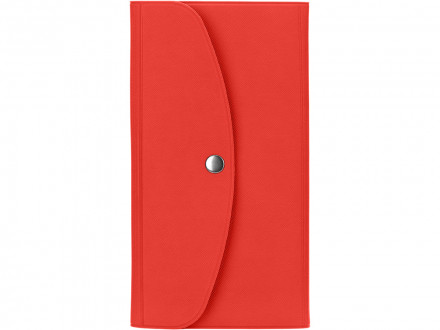 Органайзер для документов на кнопке с отделением для купюр и ручки, упаковка в индивидуальный пакет, красный/серый