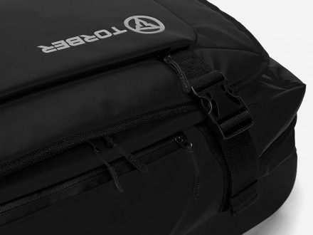 Сумка на колесах TORBER РИТМ, чёрный, полиэстер 900D с PU покрытием, 60 х 38 х 25,5 см, 57 л
